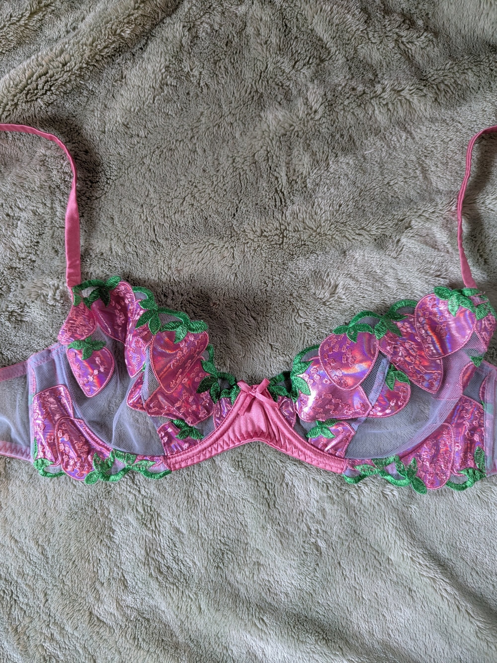 Fleur du Mal Wild Strawberry Demi Bra
